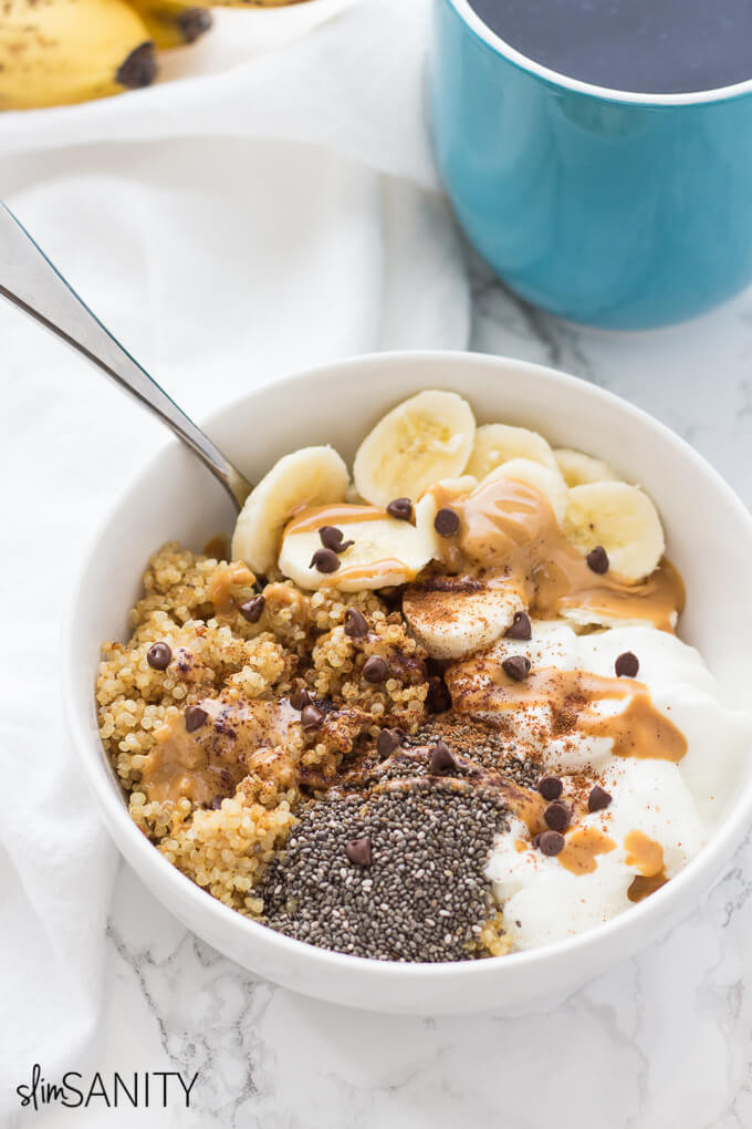 Healthy Yogurt Breakfast
 Greek Yogurt and Quinoa Breakfast Bowls Slim Sanity