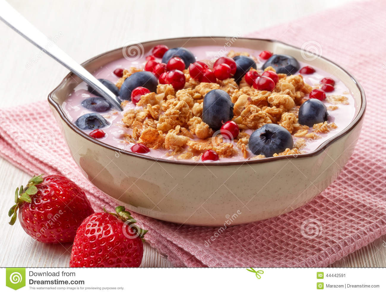 Healthy Yogurt Breakfast
 Healthy Breakfast Yogurt With Granola And Berries Stock