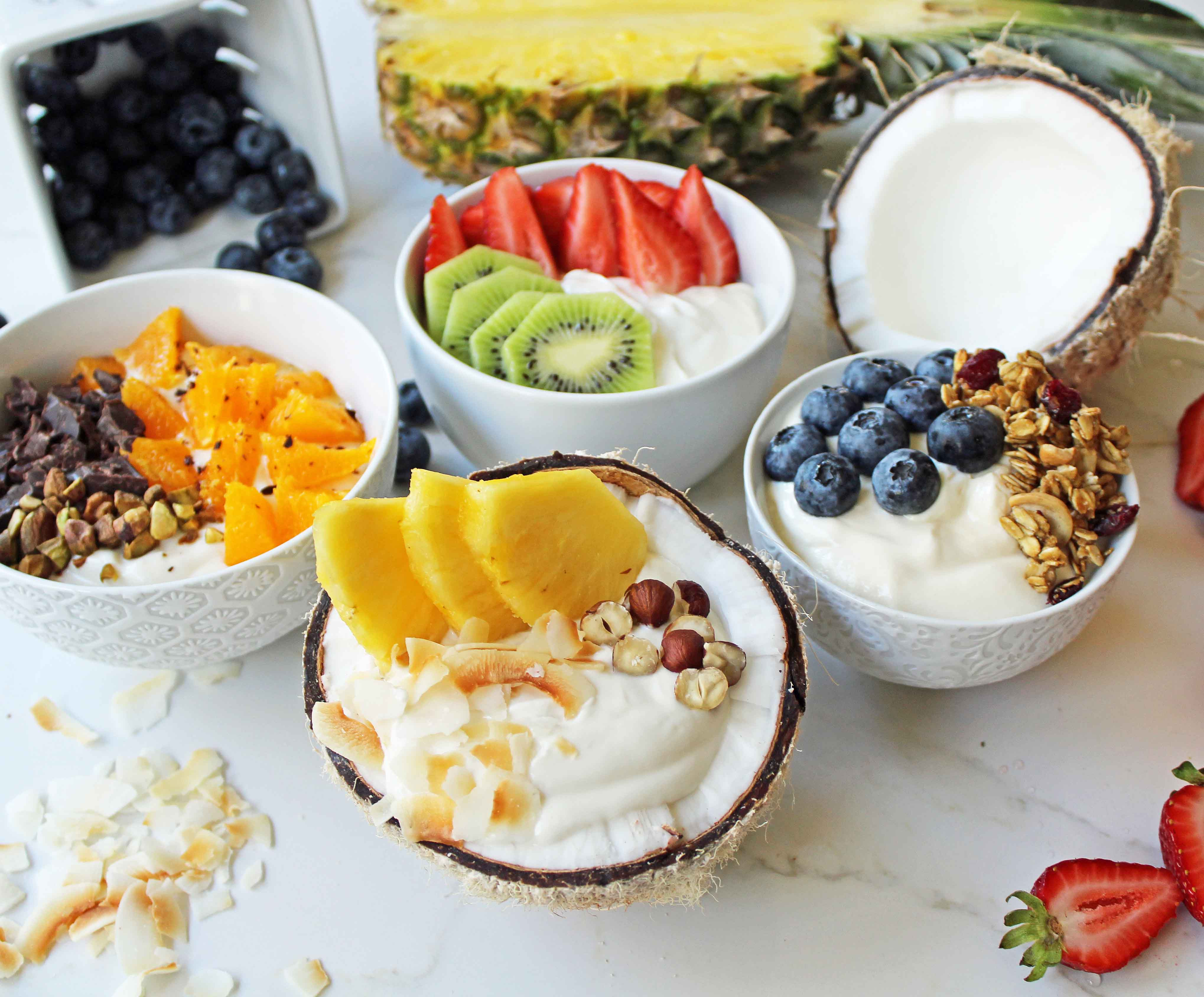 Healthy Yogurt Breakfast
 Greek Yogurt Breakfast Bowls with Toppings – Modern Honey