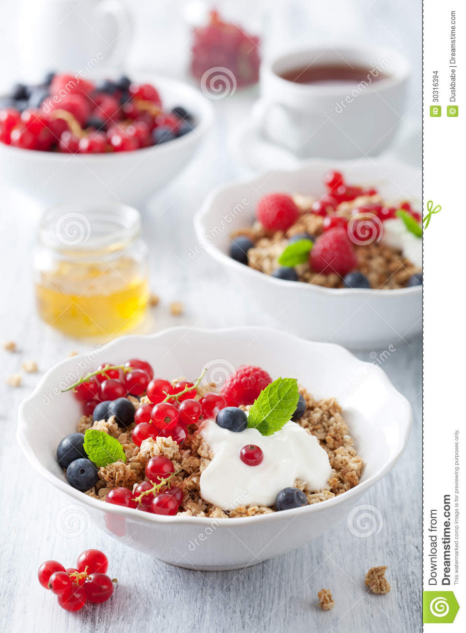 Healthy Yogurt Breakfast
 Healthy Breakfast With Yogurt And Granola Royalty Free