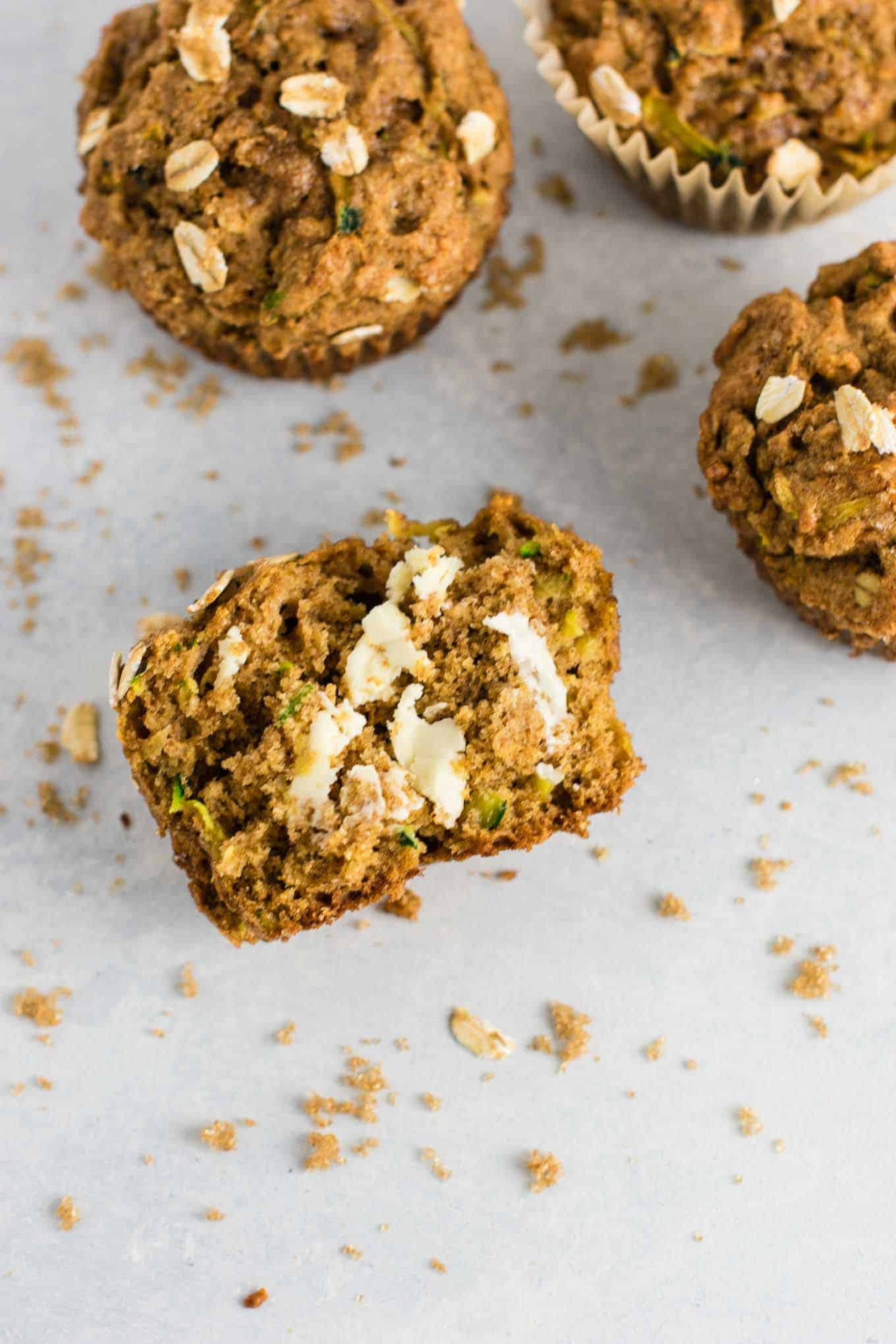 Healthy Zucchini Bread Muffins
 Healthy Zucchini Bread Muffins with brown sugar