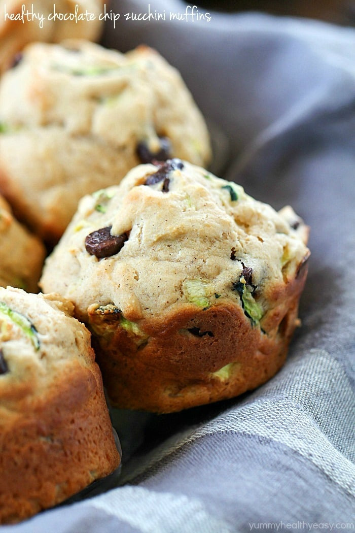 Healthy Zucchini Chocolate Chip Muffins
 Healthy Chocolate Chip Zucchini Muffins Yummy Healthy Easy