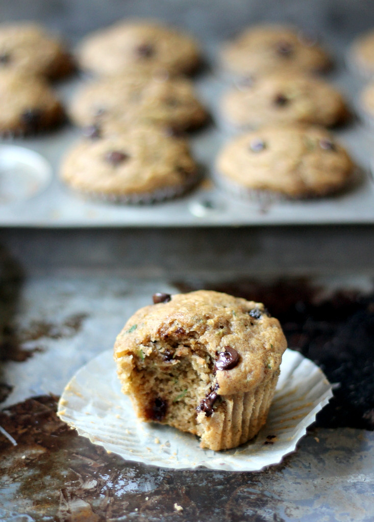 Healthy Zucchini Chocolate Chip Muffins
 Skinny Zucchini Banana Chocolate Chip Muffins