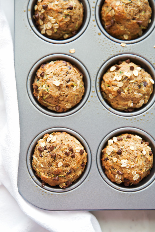 Healthy Zucchini Chocolate Chip Muffins
 Healthy Zucchini Muffins with Chocolate Chips