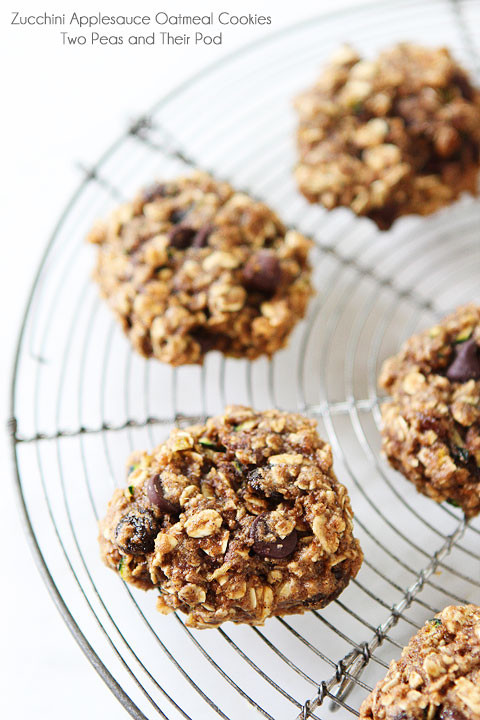 Healthy Zucchini Cookies
 Zucchini Applesauce Oatmeal Cookies