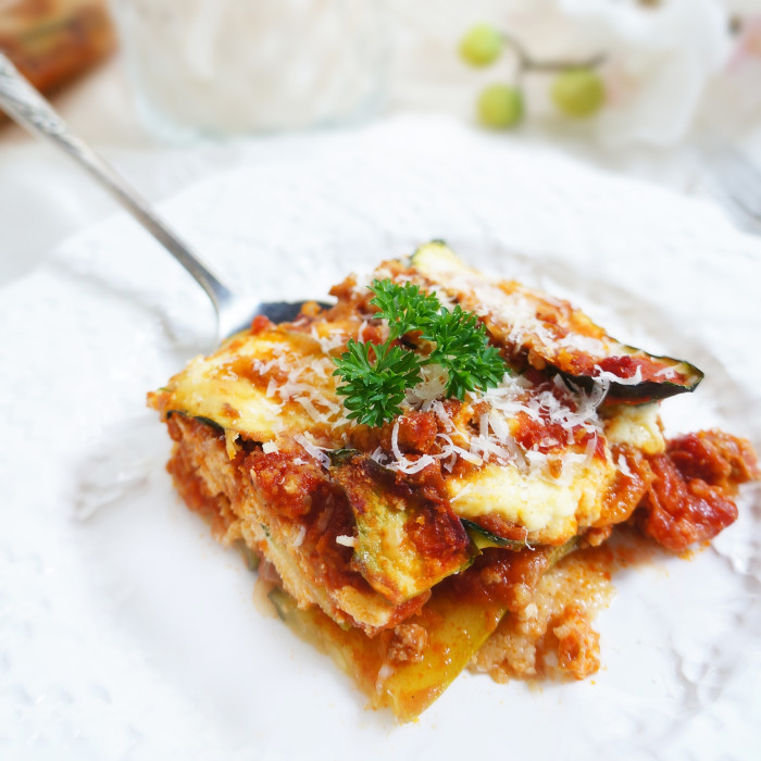 Healthy Zucchini Lasagna
 Haute & Healthy Living Zucchini Lasagna