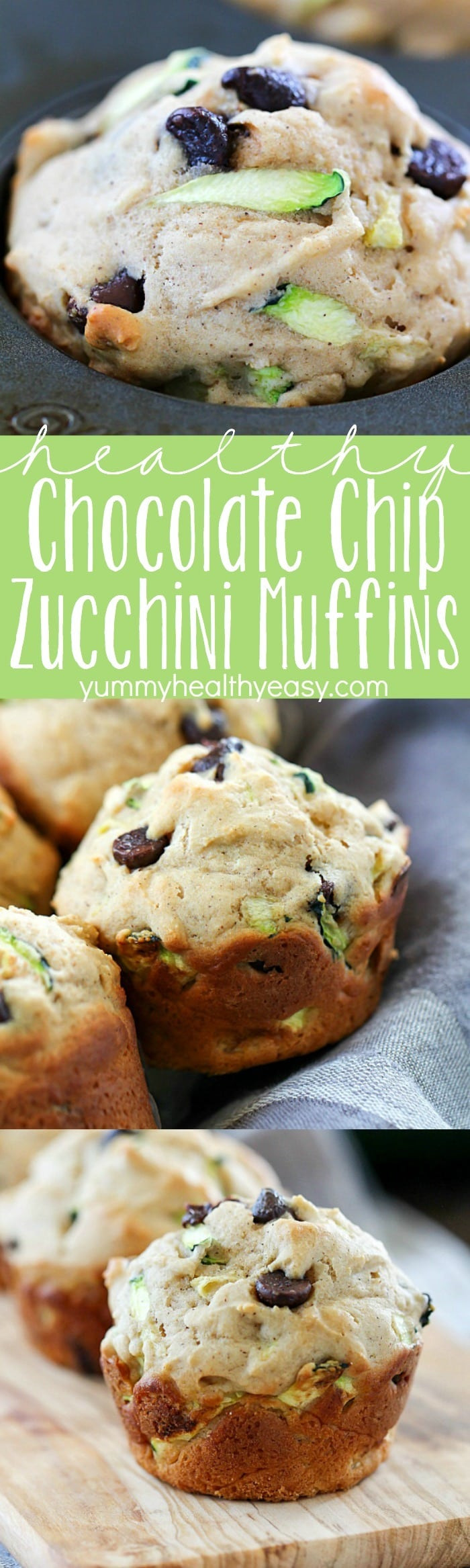 Healthy Zucchini Muffins With Applesauce
 Healthy Chocolate Chip Zucchini Muffins Yummy Healthy Easy