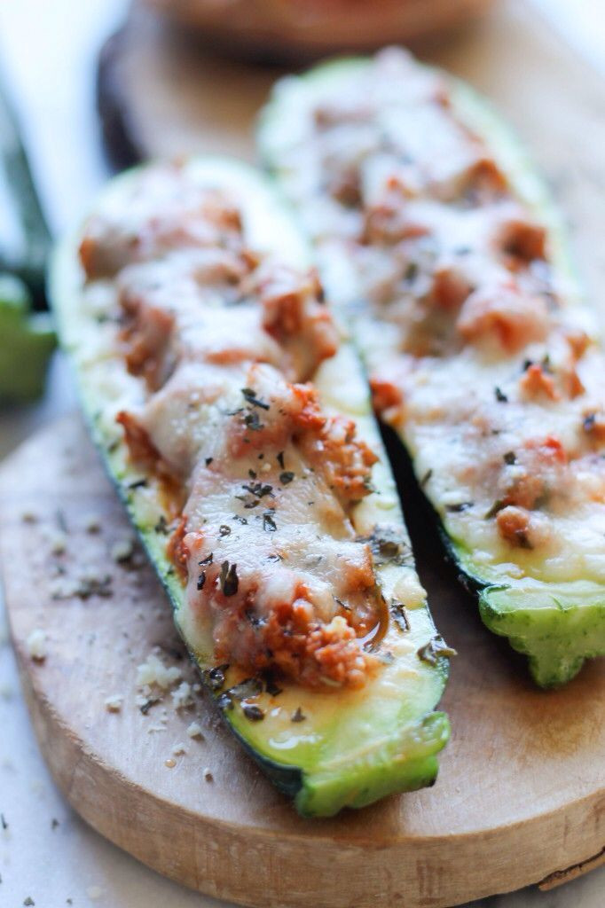 Healthy Zucchini Recipes
 Pizza Stuffed Zucchini Boats Recipe