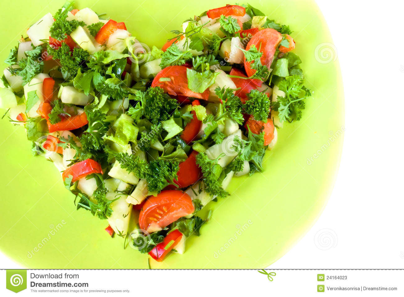 Heart Healthy Salads
 Heart Shaped Fresh Ve able Salad Stock s Image