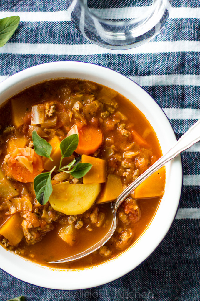 Heart Healthy Soups And Stews
 Hearty autumn soup with veggies and minced beef