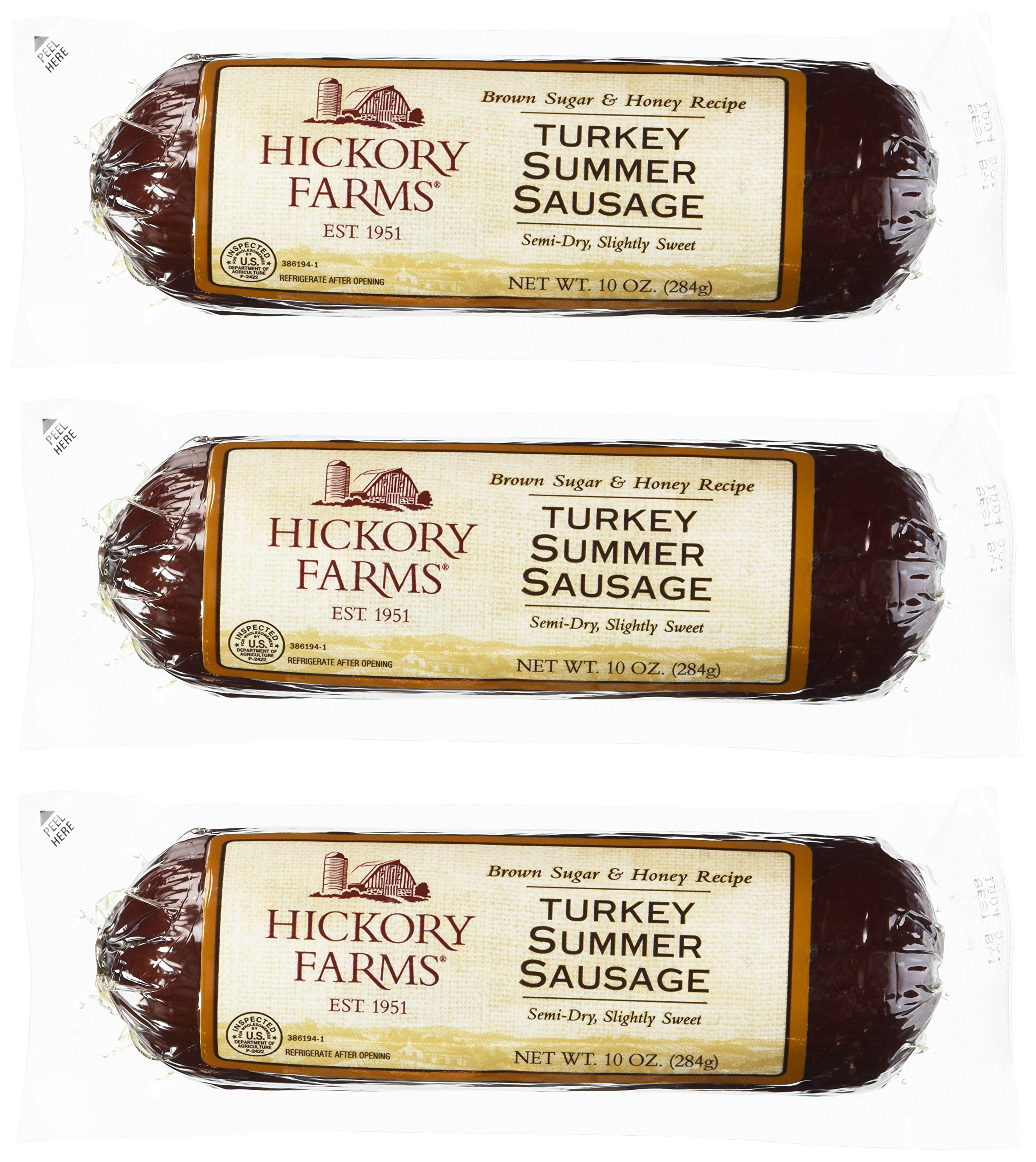 Hickory Farms Beef Summer Sausage
 Hickory Farms Smoked Cheddar Blend Cheese 10 Ounces Pack