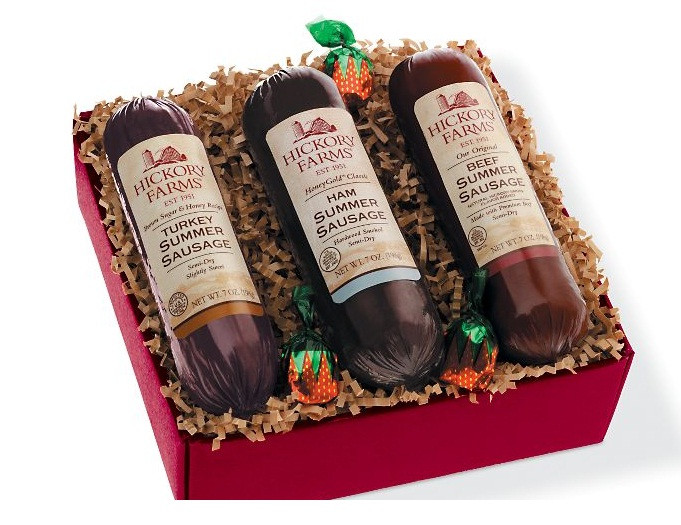Hickory Farms Turkey Summer Sausage
 Hey Nibbler why don t you nibble deez nuts
