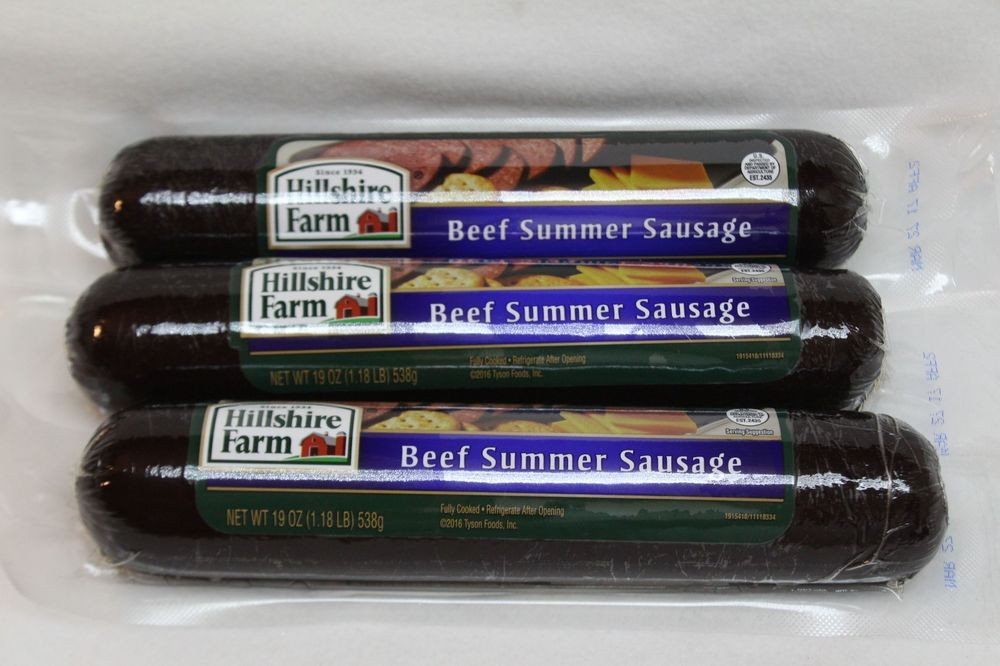 Hillshire Farms Beef Summer Sausage
 3 Hillshire Farm BEEF SUMMER SAUSAGE Fully Cooked 1 18 LB