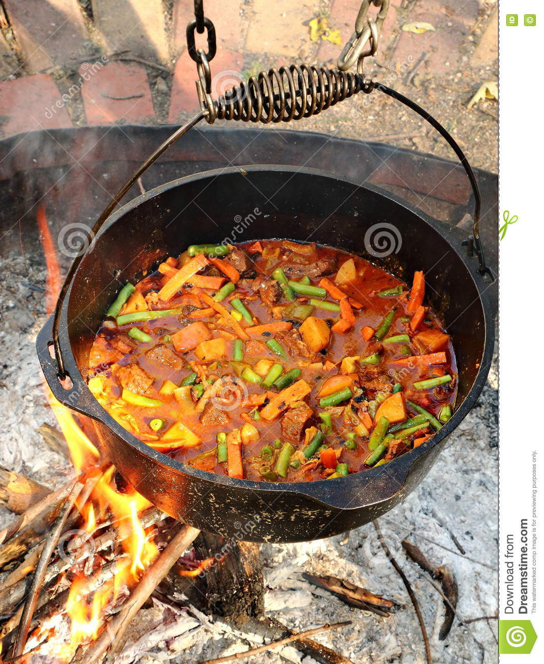 Hobo Stew Camping
 Hobo Stew Cooked Over An Open Fire Stock Image Image