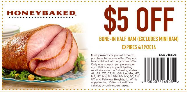 Honey Baked Ham Easter Specials
 $15 in Honey Baked Ham Coupons Perfect for Easter Weekend
