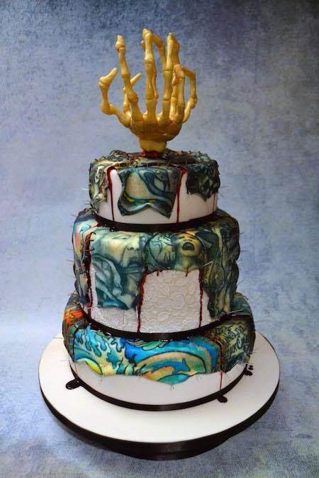 Horror Wedding Cakes
 Horror Inspired Tattooed Wedding Cake