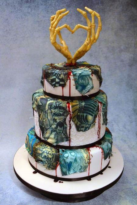 Horror Wedding Cakes
 Horror Inspired Tattooed Wedding Cake