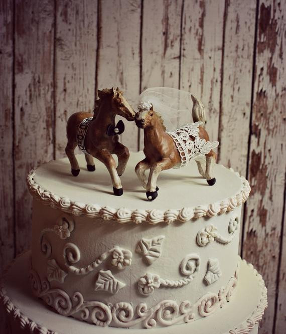 Horse Cake Toppers For Wedding Cakes
 Horse Bride and Groom Wedding Cake Topper Horse Back Riding