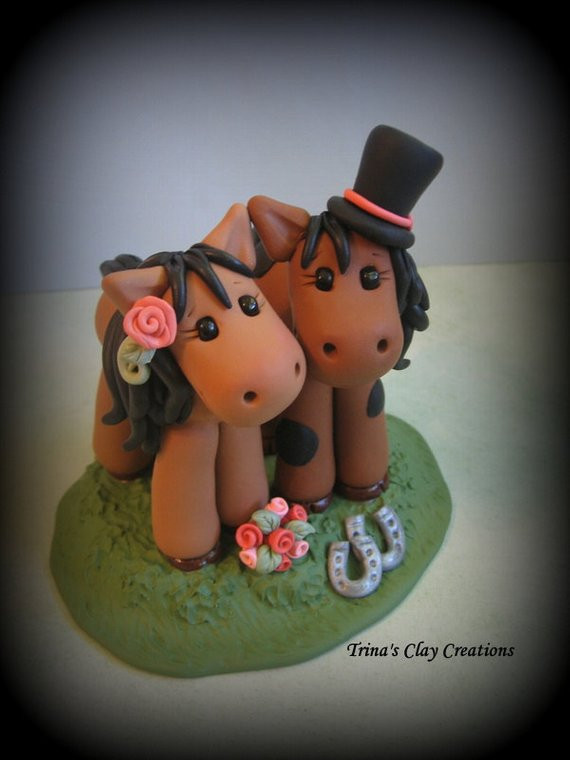 Horse Cake Toppers For Wedding Cakes
 Wedding Cake Topper Horse Animal Pony Custom Cake Topper