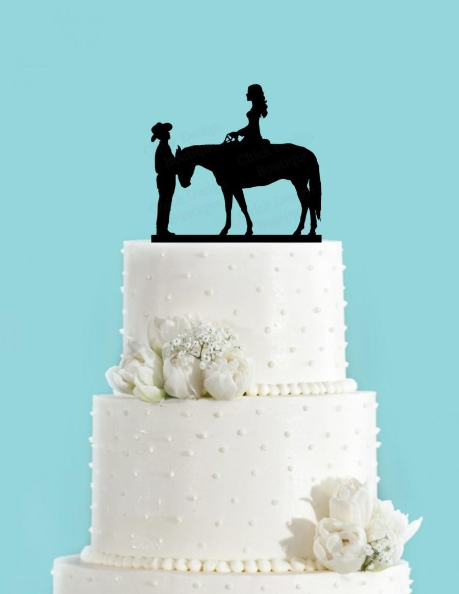 Horse Cake Toppers For Wedding Cakes
 Country Wedding Couple And Horse Acrylic Wedding Cake