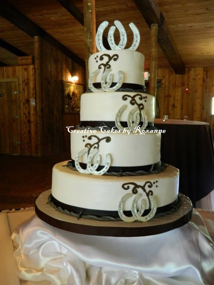 Horse Wedding Cakes
 Horseshoe Barbwire Wedding Cake Creative Cakes by Roxanne