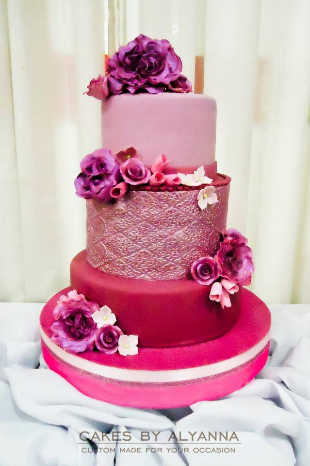Hot Pink Wedding Cakes
 Hot pink wedding cake idea in 2017