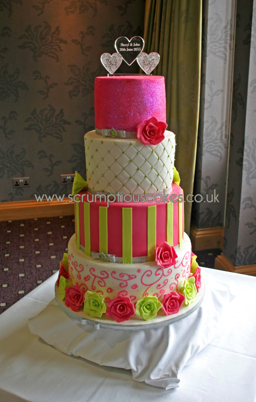 Hot Pink Wedding Cakes
 Hot Pink & Lime Green Wedding Cake CakeCentral
