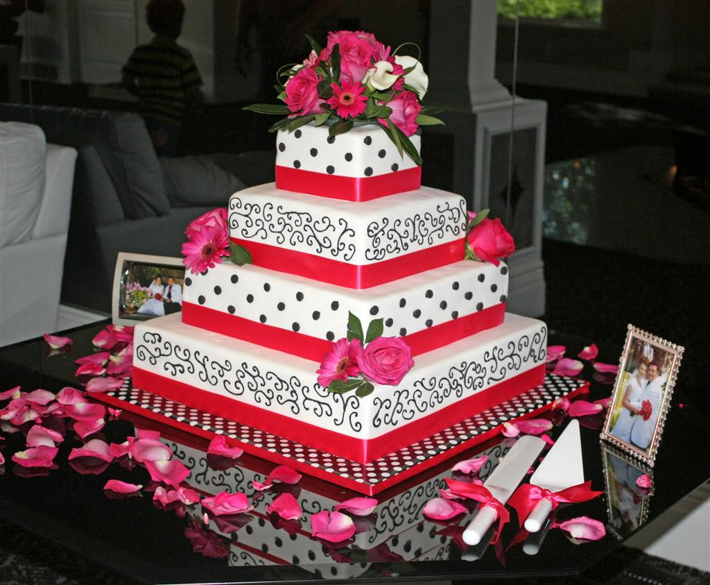 Hot Pink Wedding Cakes
 Terrilyn s blog Hot Pink & Black Wedding Cake