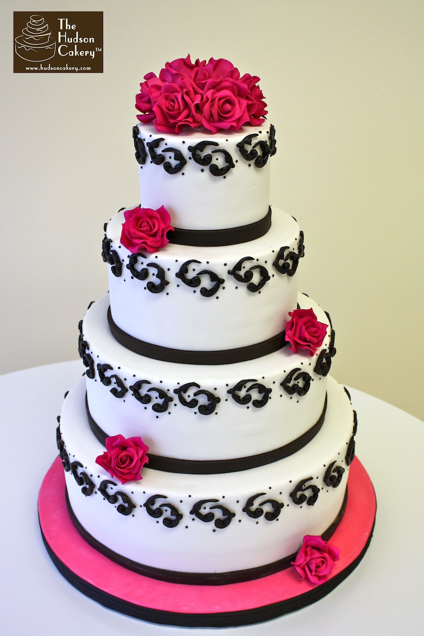 Hot Pink Wedding Cakes
 Hot Pink & Chocolate Brown Wedding Cake Wedding