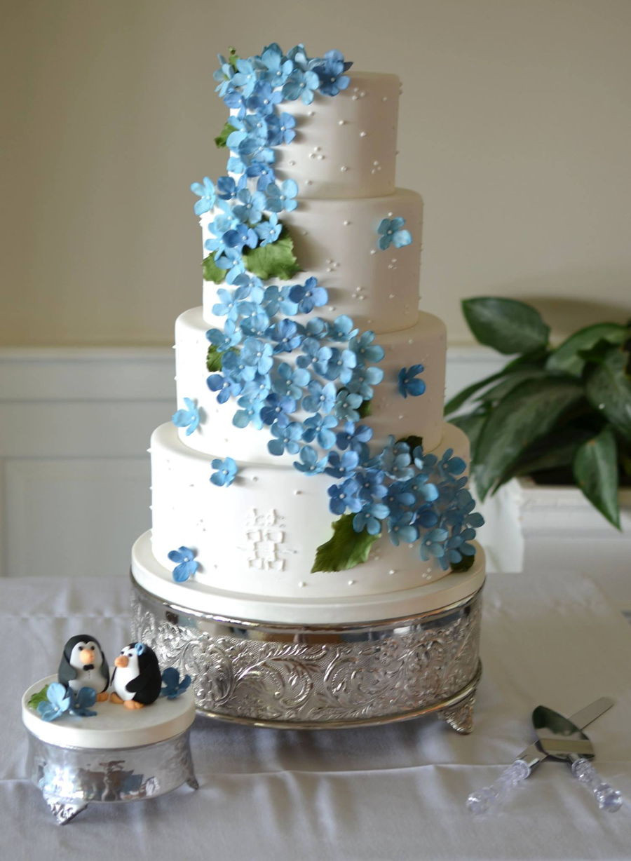 Hydrangeas Wedding Cakes
 Blue Hydrangea Wedding Cake CakeCentral