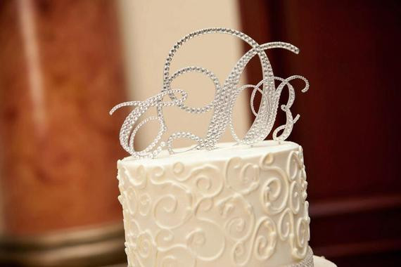 Initial Cake Toppers For Wedding Cakes
 Swarovski Wedding Cake Toppers Crystal Monogram Cake Toppers