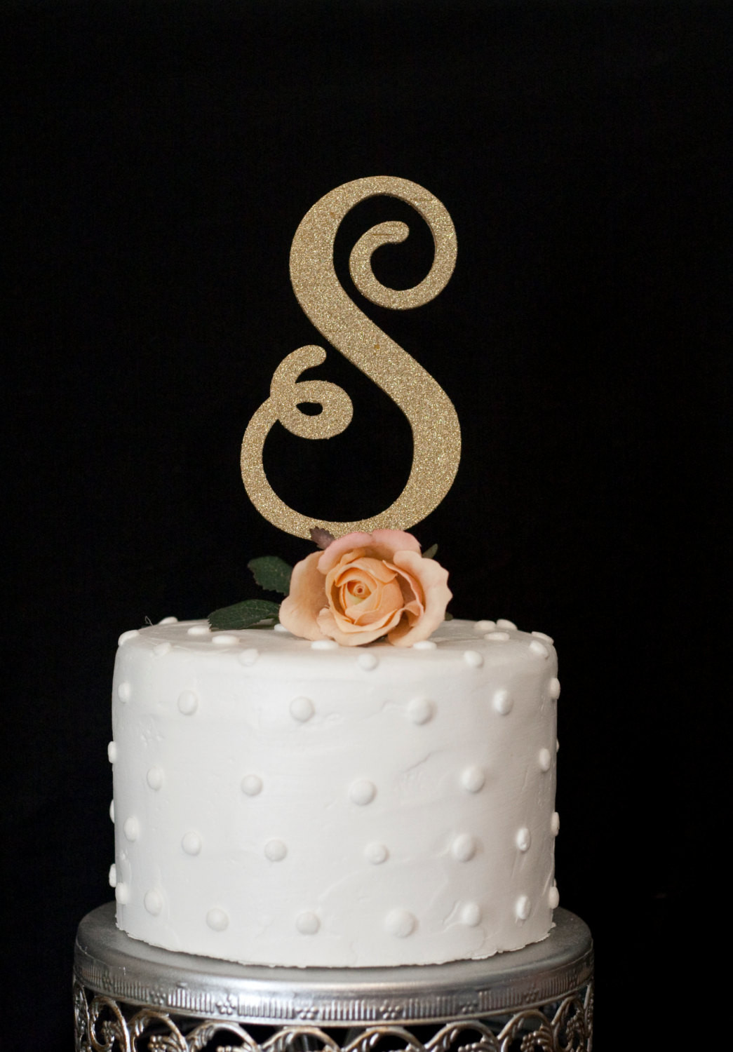 Initial Cake Toppers For Wedding Cakes
 Custom Monogram Wedding Cake Topper