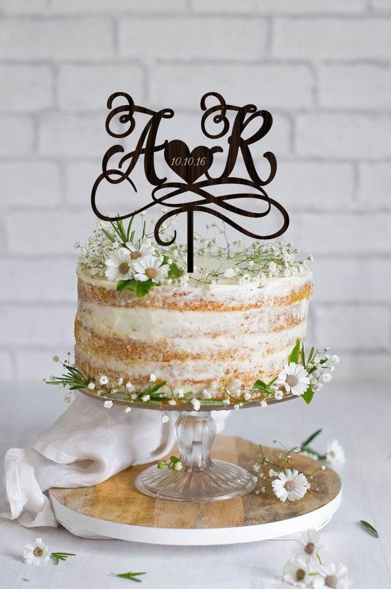 Initials Cake Toppers For Wedding Cakes
 Wedding Cake Topper Initials Cake Topper Names