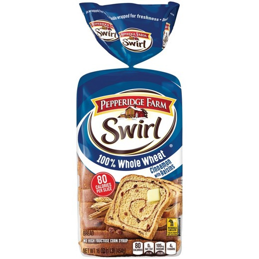 Is 100 Whole Wheat Bread Healthy
 Pepperidge Farm Whole Wheat Swirl Bread 16 oz Tar