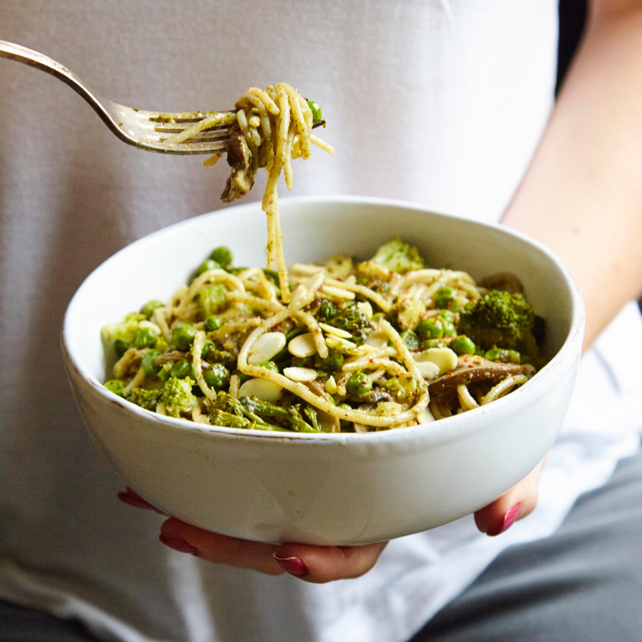 Is Brown Rice Pasta Healthy
 Brown rice pasta with broccoli pesto toasted almonds and