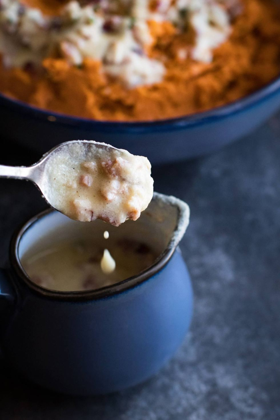 Is Gravy Healthy
 Savory Mashed Sweet Potatoes with Creamy Bacon Gravy