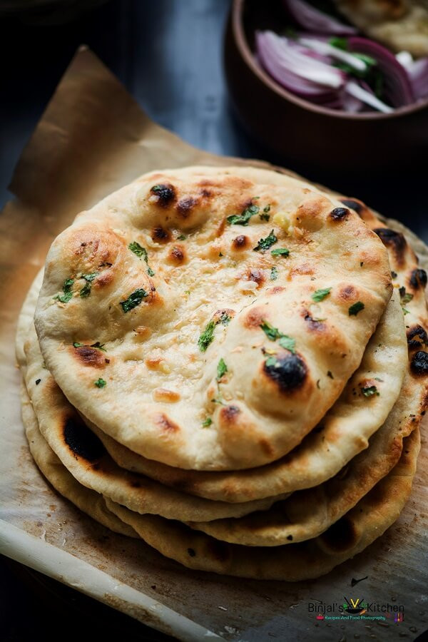 Is Naan Bread Healthy
 No Yeast Whole Wheat Garlic Naan Binjal s VEG Kitchen