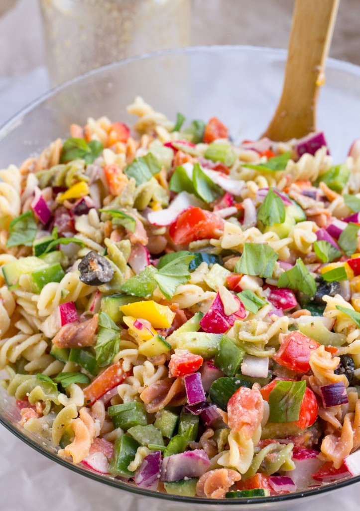 Is Pasta Salad Healthy
 Healthy Rainbow Pasta Salad