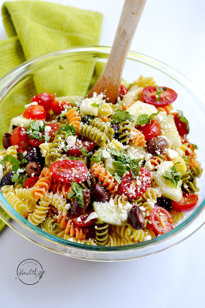 Is Pasta Salad Healthy
 Greek Pasta Salad A Pinch of Healthy