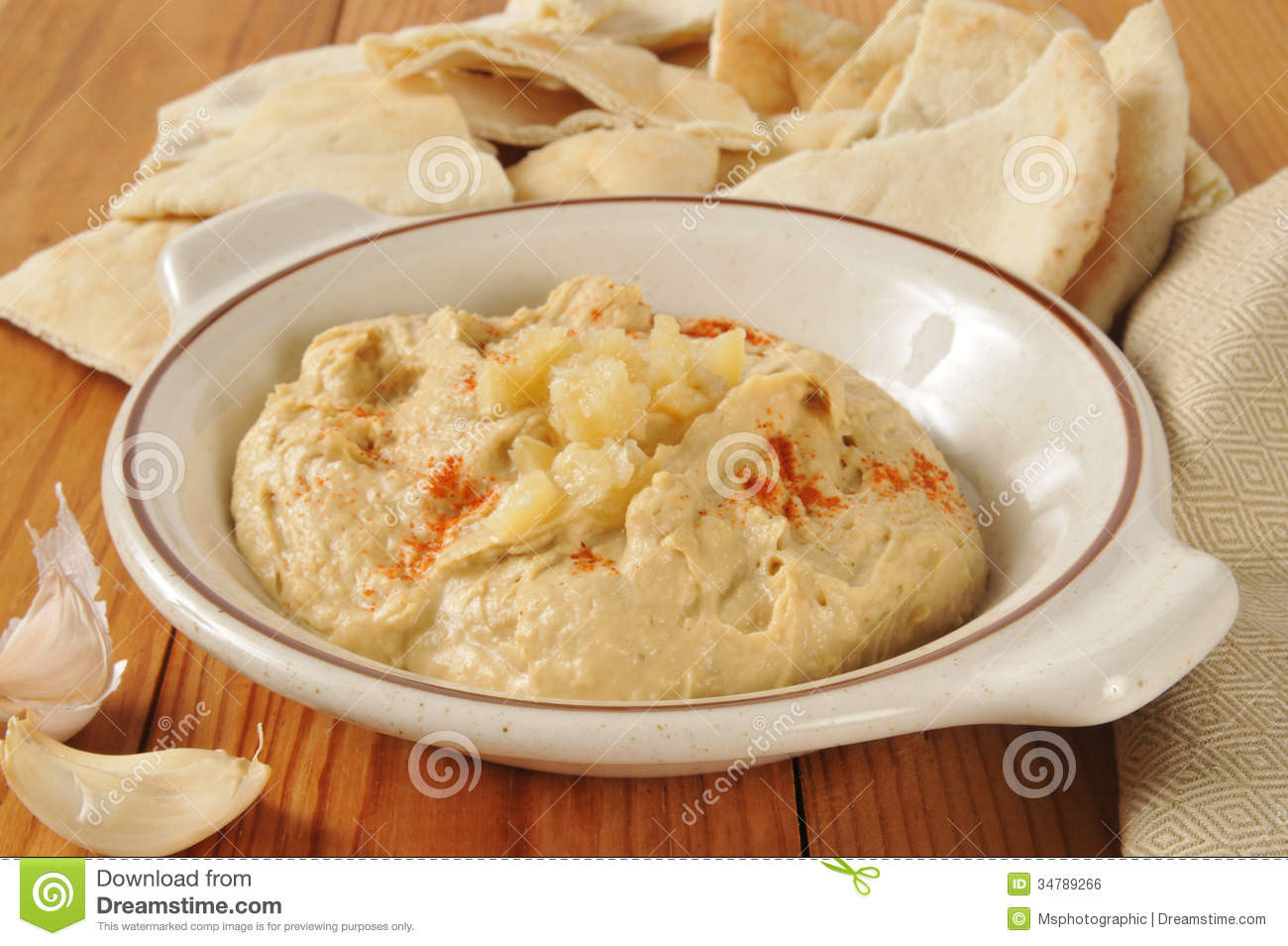 Is Pita Bread And Hummus Healthy
 Hummus With Garlic And Pita Bread Stock Image of