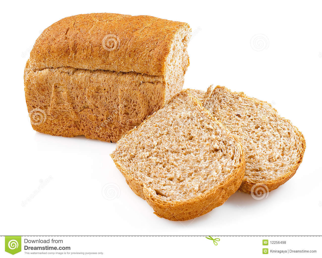 Is Whole Grain White Bread Healthy
 Whole Grain Bread Loaves A White Background Stock