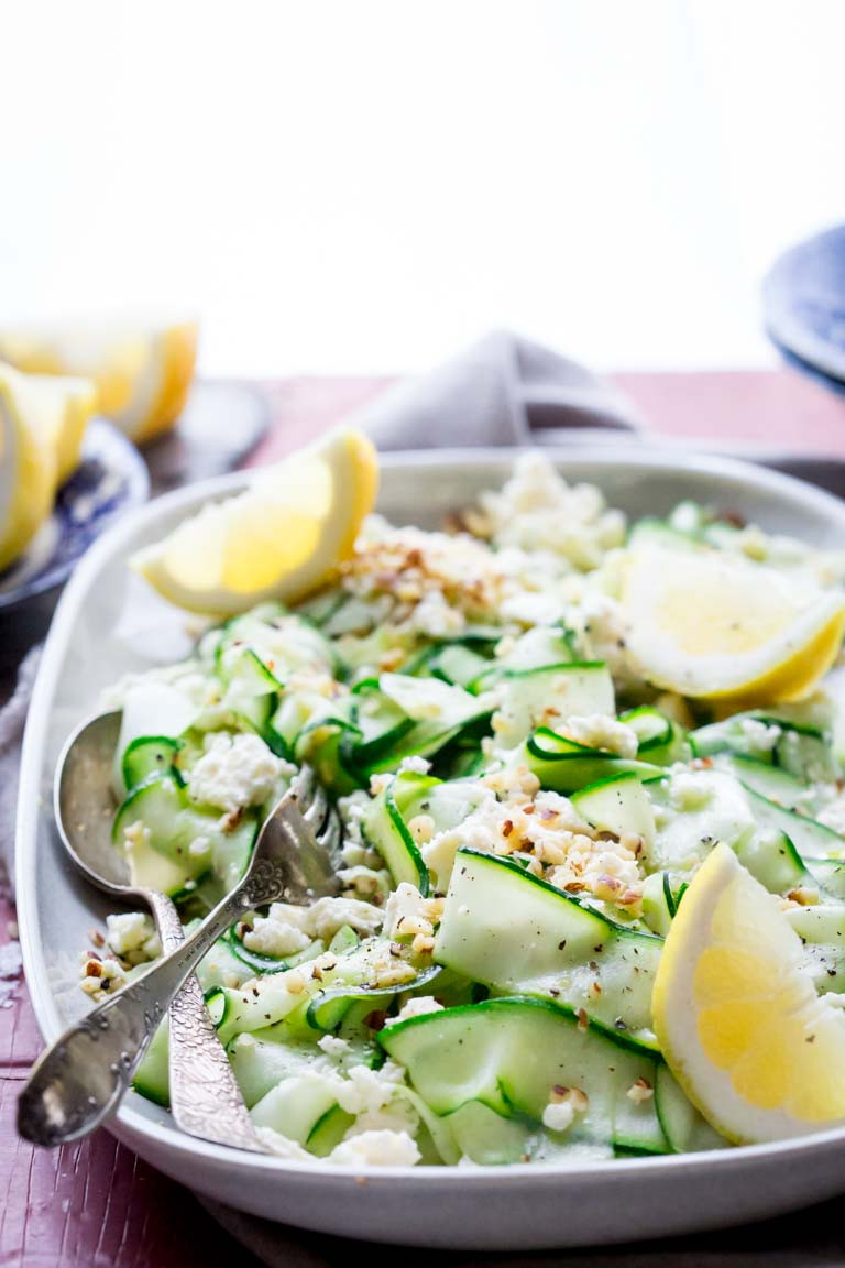 Is Zucchini Healthy
 zucchini ribbon salad with hazelnuts and feta Healthy