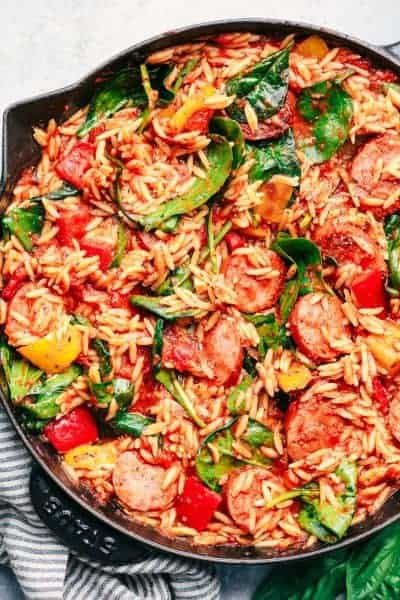 Italian Sausage Recipes Healthy
 Italian Sausage and Ve able Orzo Skillet