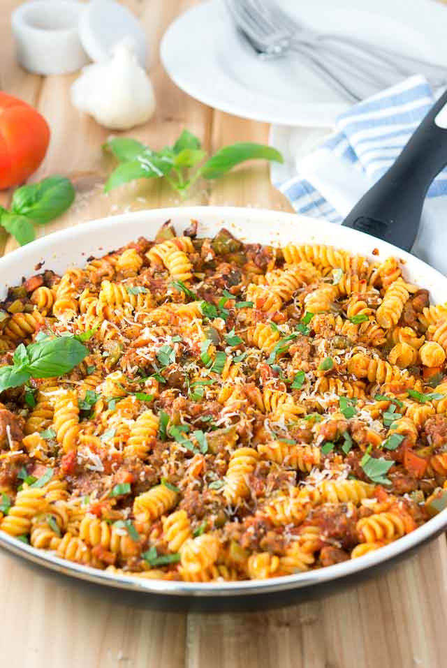 Italian Sausage Recipes Healthy
 Italian Sausage and Peppers Pasta Skillet