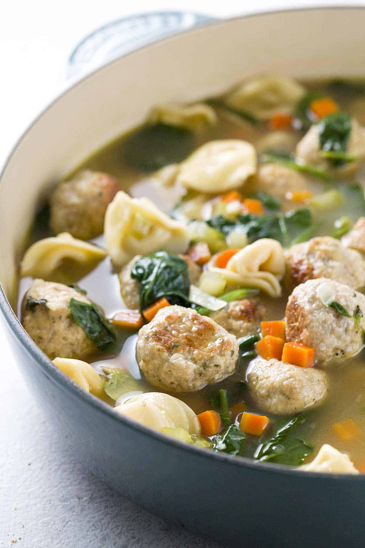 Italian Wedding Soup With Chicken
 Italian Wedding Soup with Turkey Meatballs and Tortellini