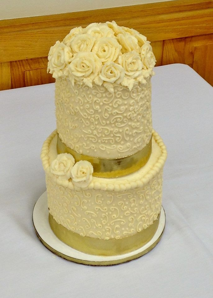 Ivory And Gold Wedding Cakes
 Ivory and Gold Wedding Cake