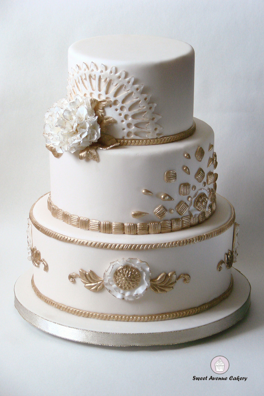 Ivory And Gold Wedding Cakes
 Ivory And Gold Wedding Cake CakeCentral
