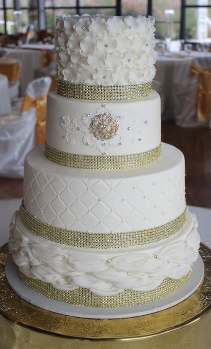 Ivory And Gold Wedding Cakes
 Ivory Gold Wedding cake cake by Kerrin CakesDecor