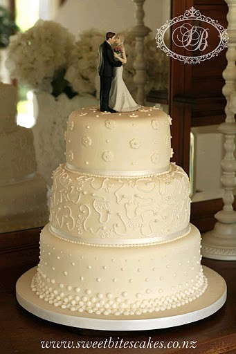 Ivory Wedding Cakes
 Sweet Bites Cakes Classic Ivory Wedding Cake