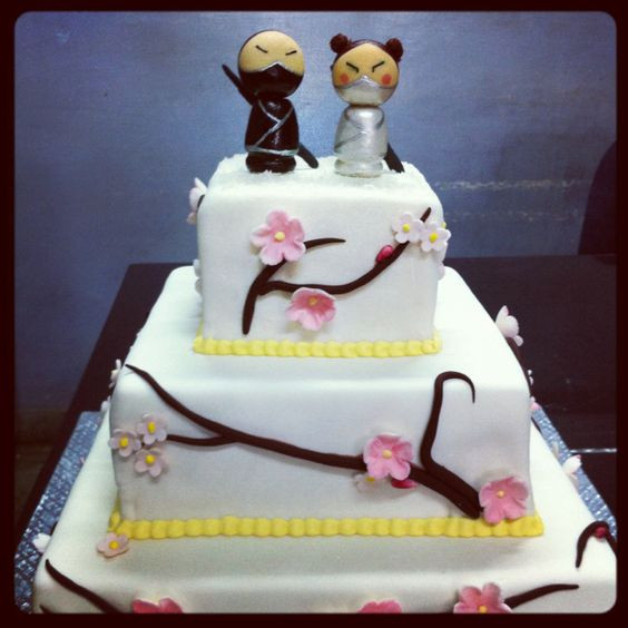 Japanese Wedding Cakes
 Ninja cake Japanese wedding themes and Ninjas on Pinterest